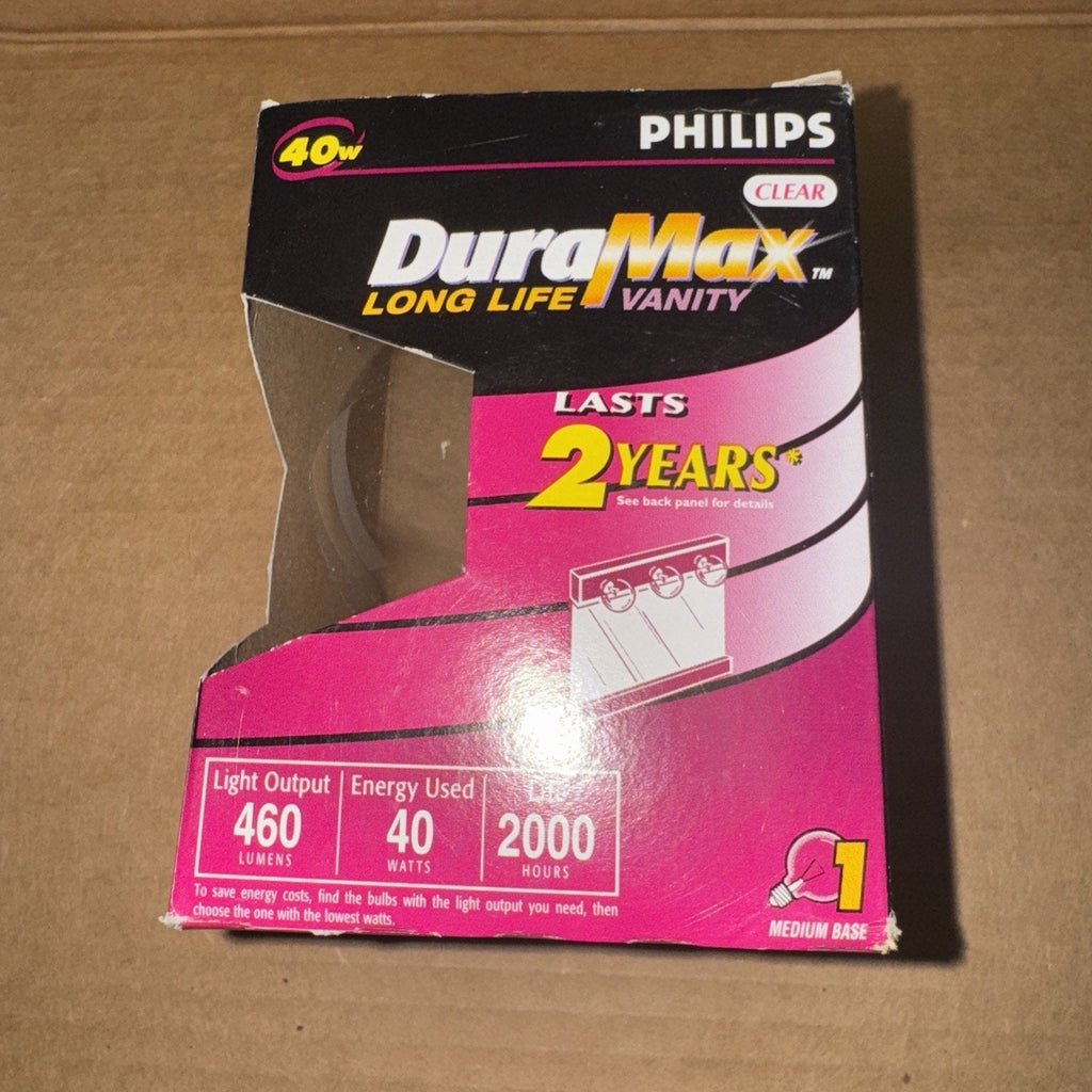 PHILIPS LONG LIFE 40 WATT VANITY LIGHT CLEAR G25 Medium Base NIP 😍