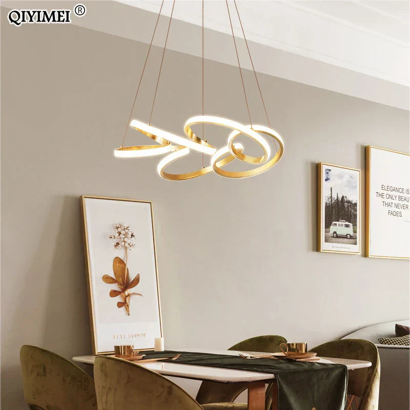 DecorBites™ Gold Plated LED Pendant Lights for Dining Kitchen Bedroom Study Room Lighting