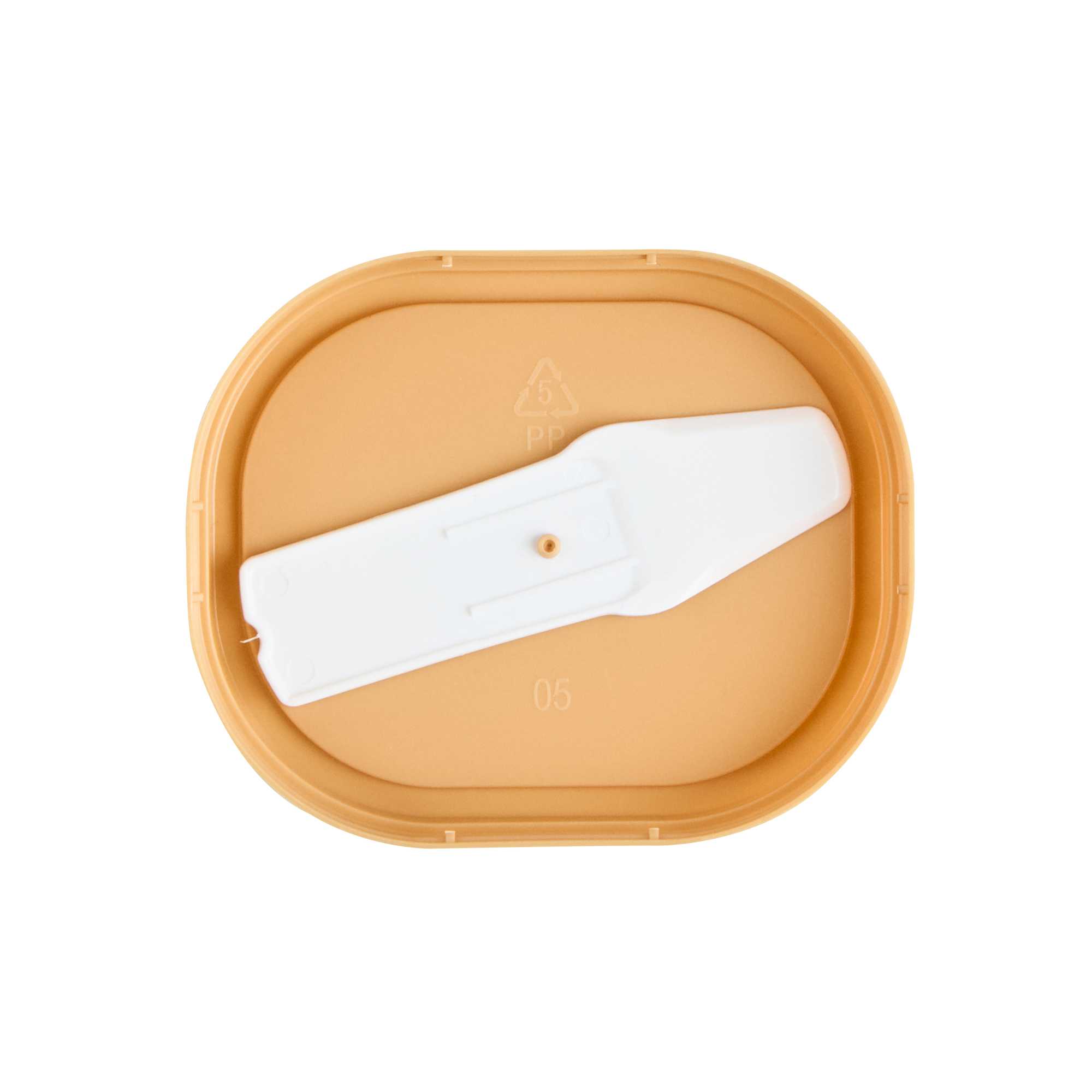 Coppetta Square Brown Plastic Lid - Fits 4 oz To Go Cup, with Spoon - 50 count box