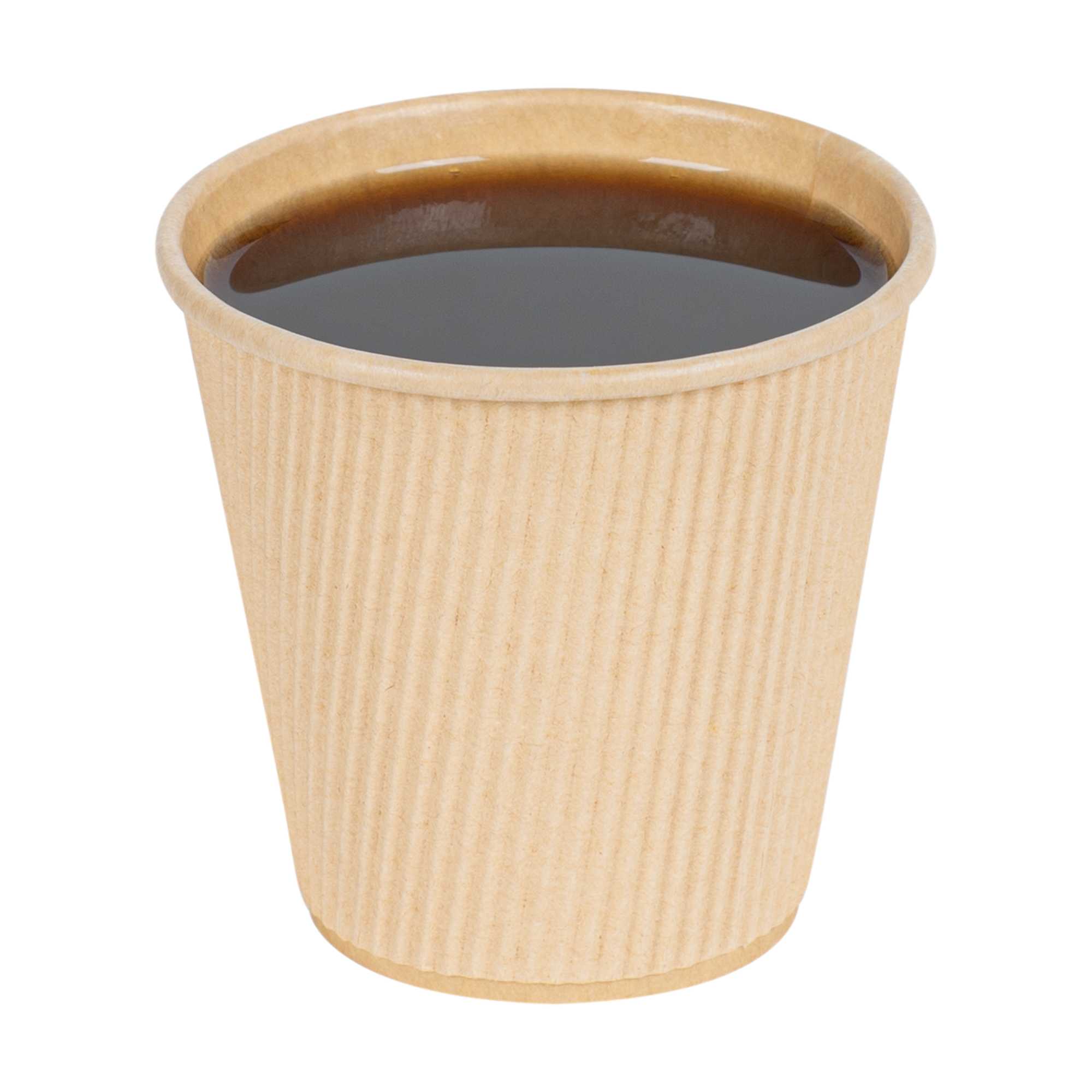 Restpresso 8 oz Kraft Paper Hot Cup - Individually Wrapped, PLA Lining, Compostable, Ripple Wall - 25 count box
