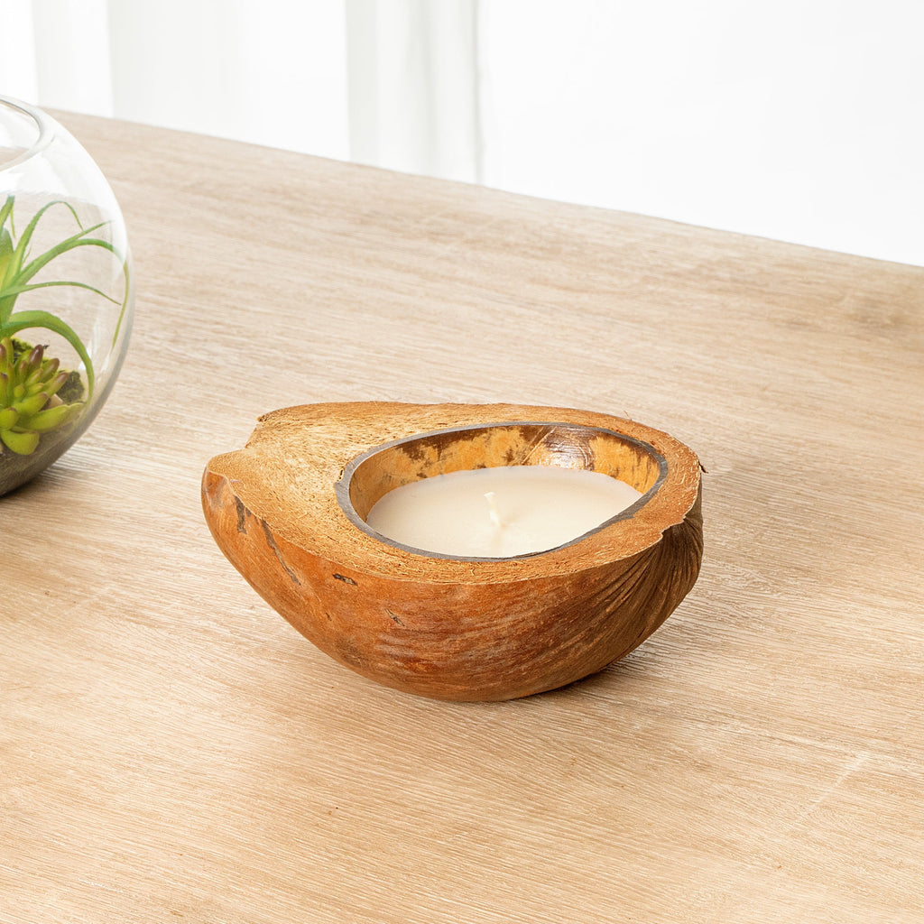 Coco Casa Handmade Coconut Shell Husk Candle - Spring Hydrangea - 6 1/2" x 6 1/2" x 2 1/2" - 1 count box