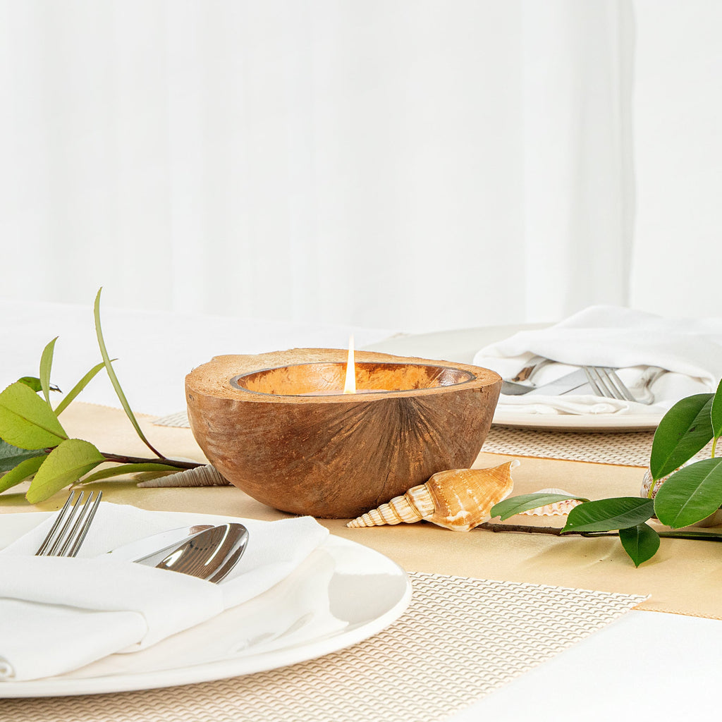 Coco Casa Handmade Coconut Shell Husk Candle - Spring Hydrangea - 6 1/2" x 6 1/2" x 2 1/2" - 1 count box