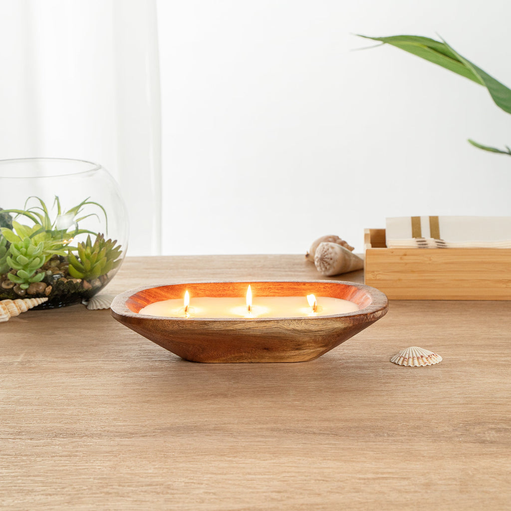 Coco Casa Handmade Wood Bowl Candle - Spring Hydrangea - 9" x 5 1/2" x 2" - 1 count box