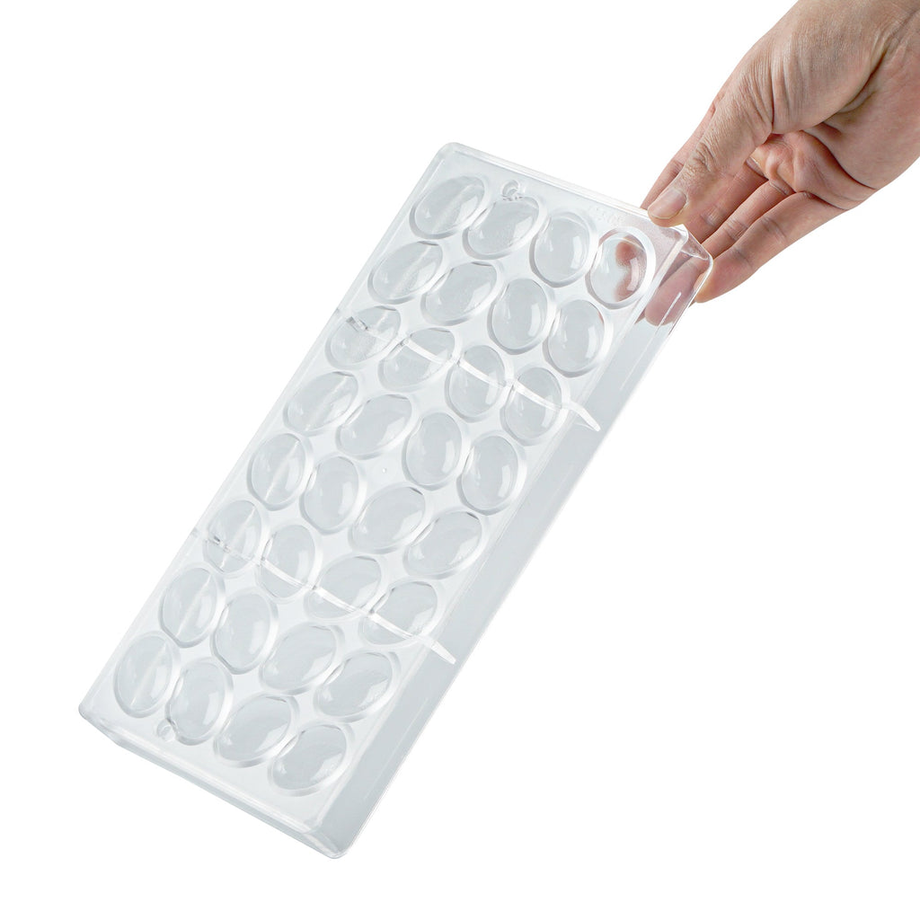 Pastry Tek Polycarbonate Egg Candy / Chocolate Mold - 32-Compartment - 1 count box