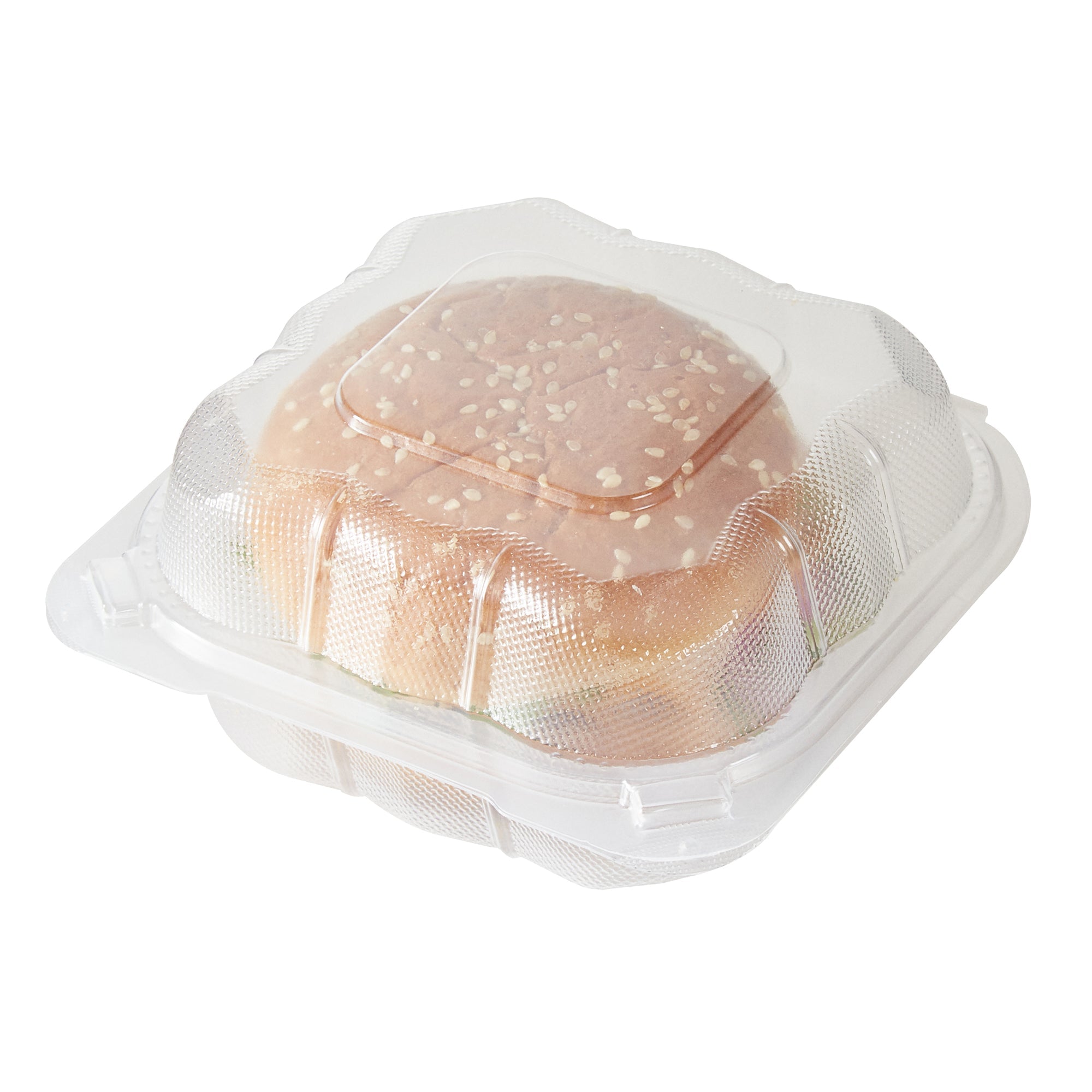 Chef 101 13 oz Square Clear Plastic Clamshell Container - Microwavable - 5 1/2" x 5 1/2" x 2 3/4" - 50 count box