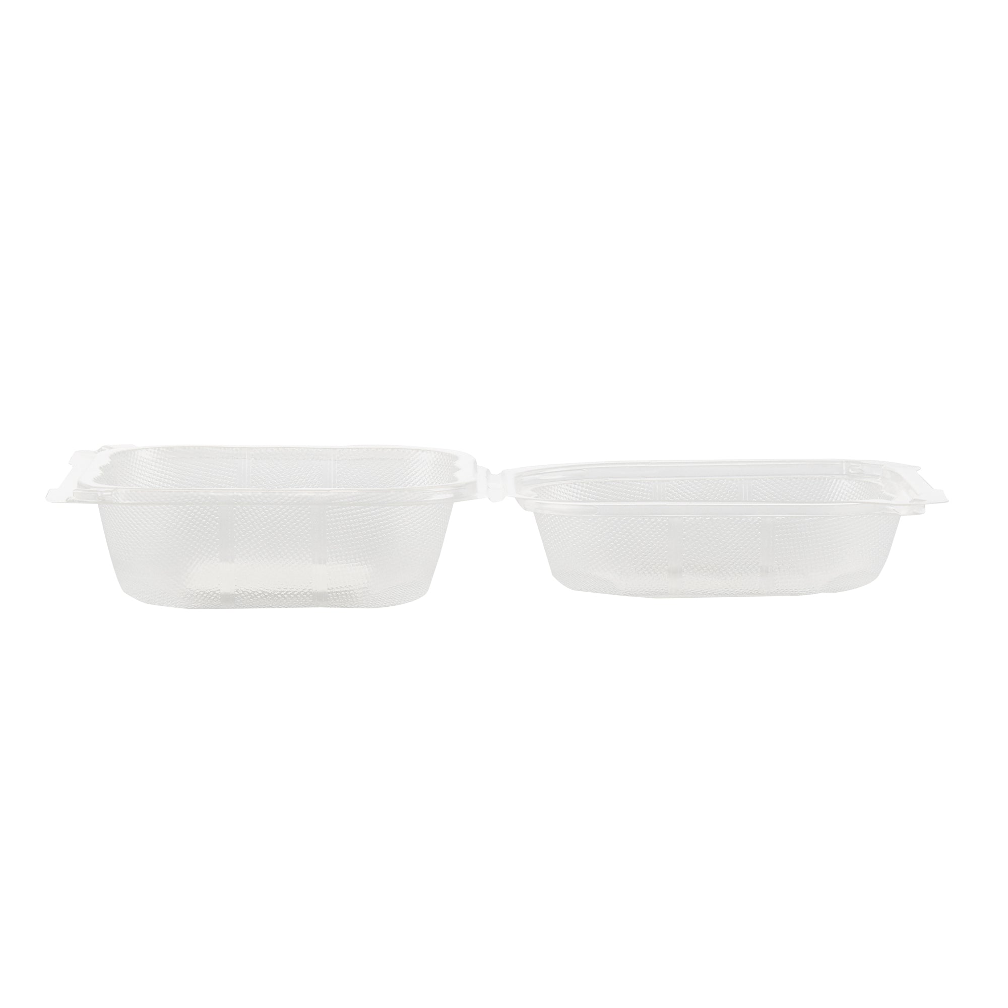 Chef 101 13 oz Square Clear Plastic Clamshell Container - Microwavable - 5 1/2" x 5 1/2" x 2 3/4" - 50 count box