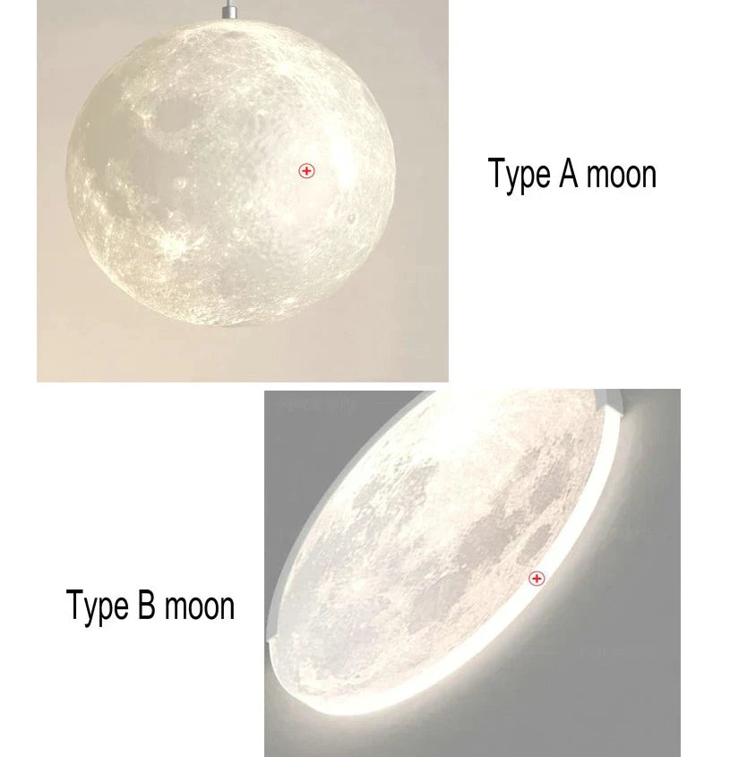 DecorBites™ Kids Star Cloud Moon Pendant Lamp with Remote Control Dimming