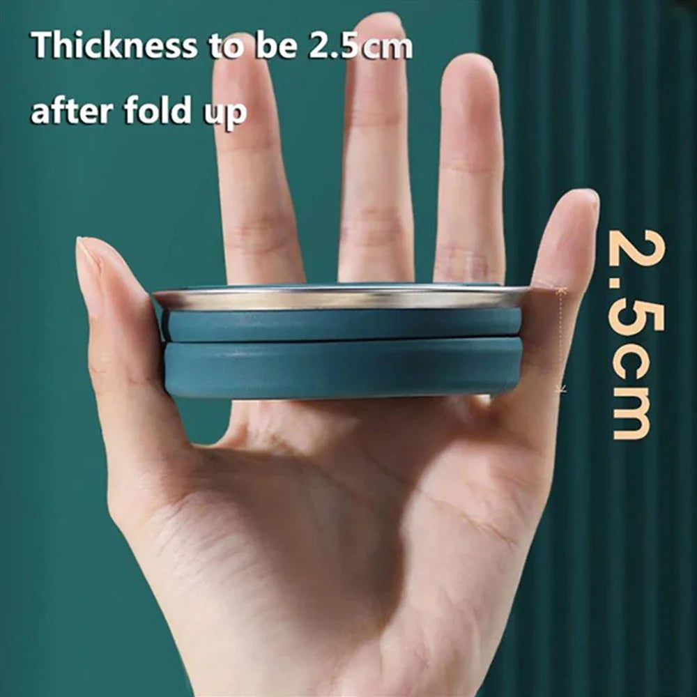 Portable Foldable Silicone Cup | Travel Mug with Lid and Lanyard