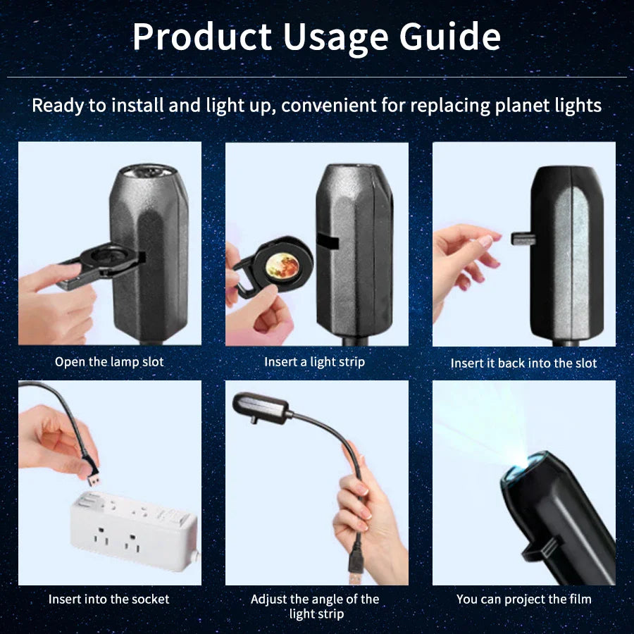 5V USB Plug In Projection Light | Planet Halloween Christmas Ceiling Decoration Lamp