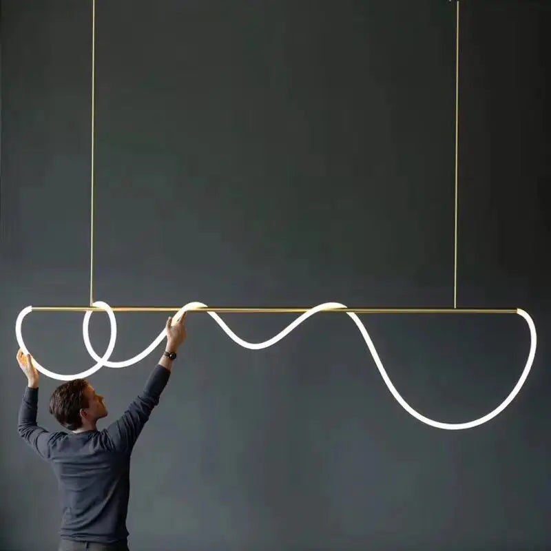 Modern gold nordic hose led ceiling chandelier for living room