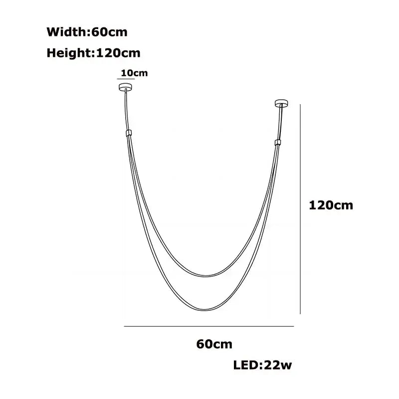 Modern flexible leather belt led chandelier – living room light
