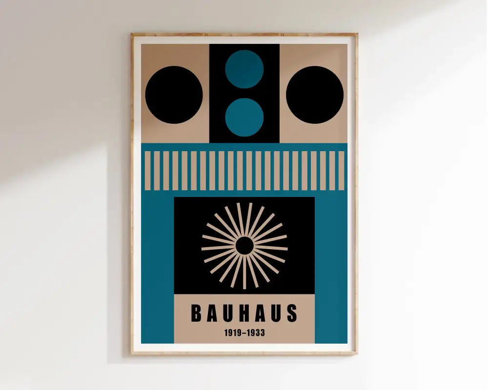 Minimalist bauhaus canvas poster yellow living room eye art