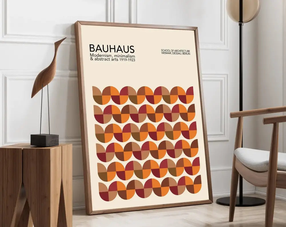 Minimalist bauhaus canvas poster yellow living room eye art