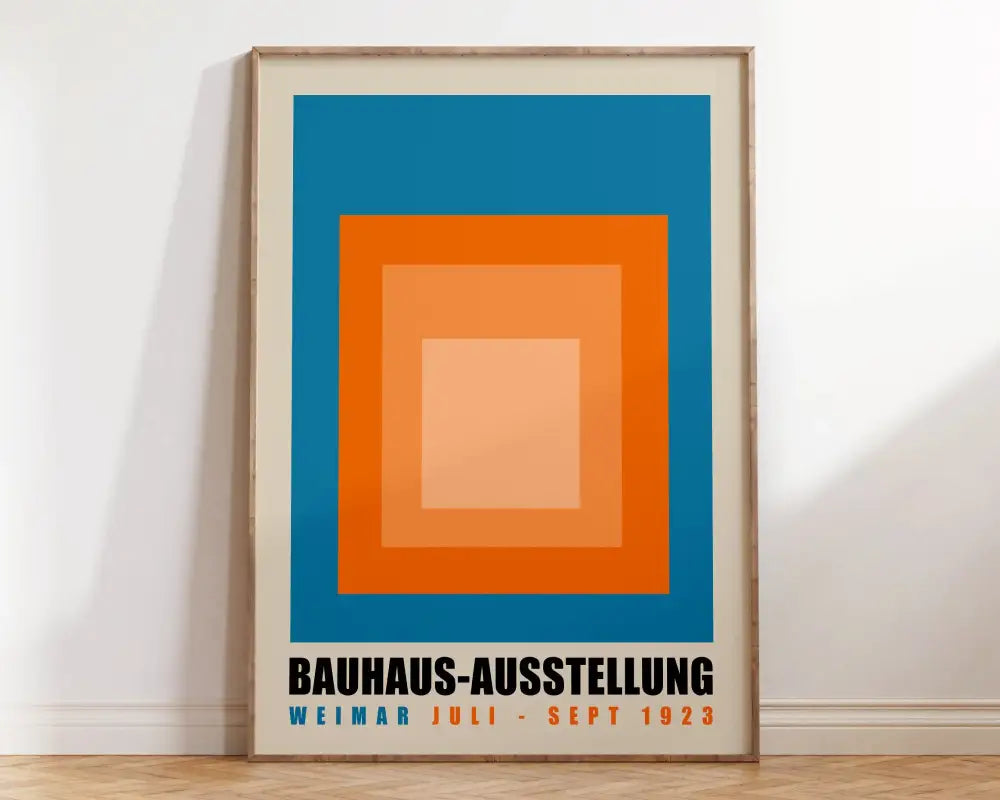 Pink & green geometric bauhaus canvas print living room wall art