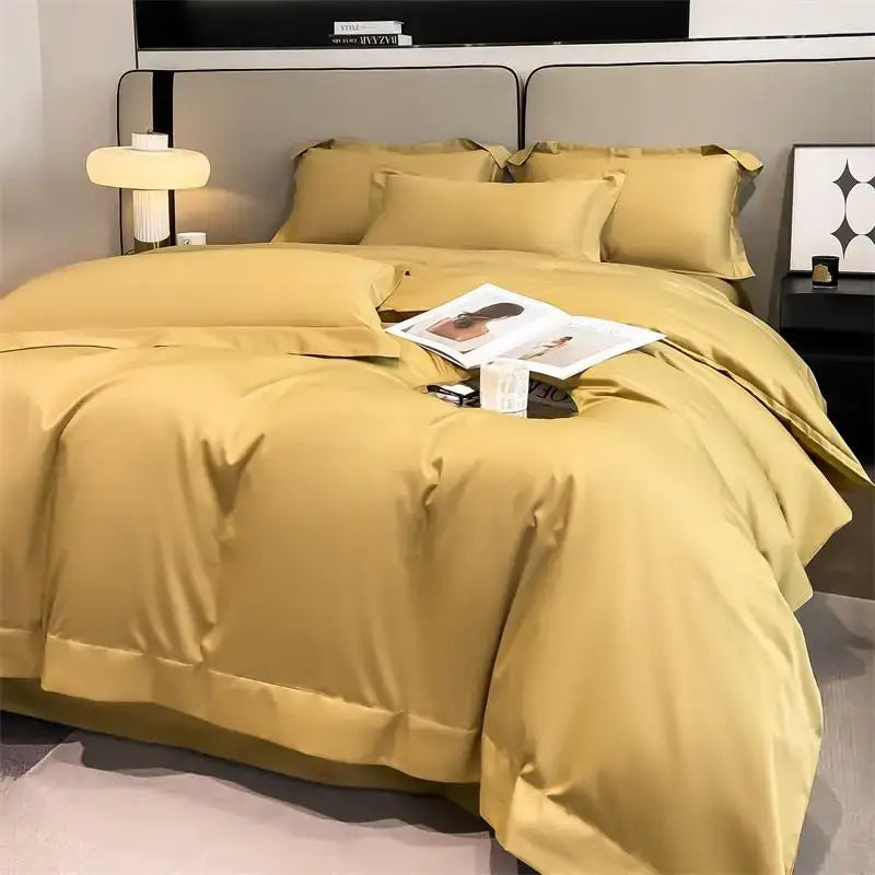 Luxurious white satin egyptian cotton duvet cover bedroom bedding