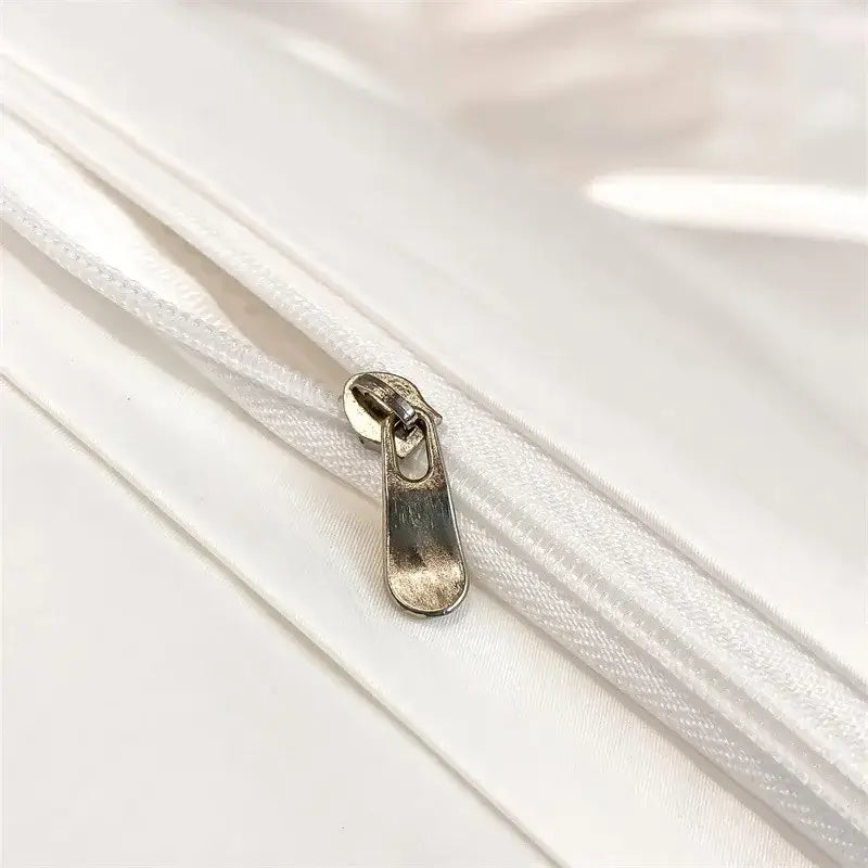 Luxurious beige satin egyptian cotton duvet cover bedroom set