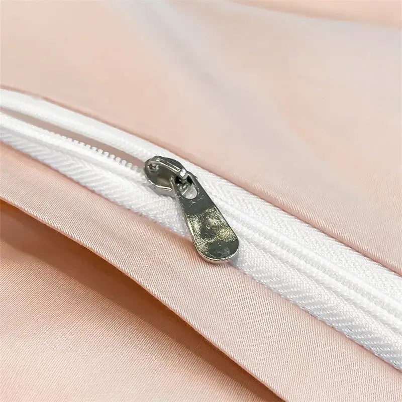 Luxurious beige satin egyptian cotton duvet cover bedroom set