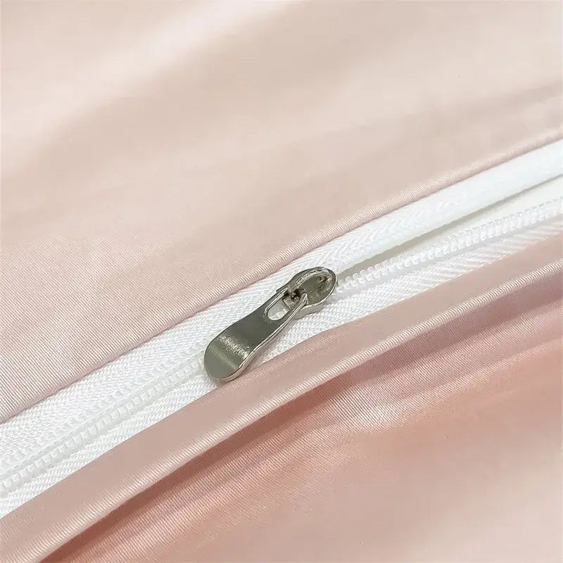 Luxurious beige satin egyptian cotton duvet cover bedroom set