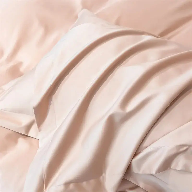 Luxurious white satin egyptian cotton duvet cover bedroom bedding