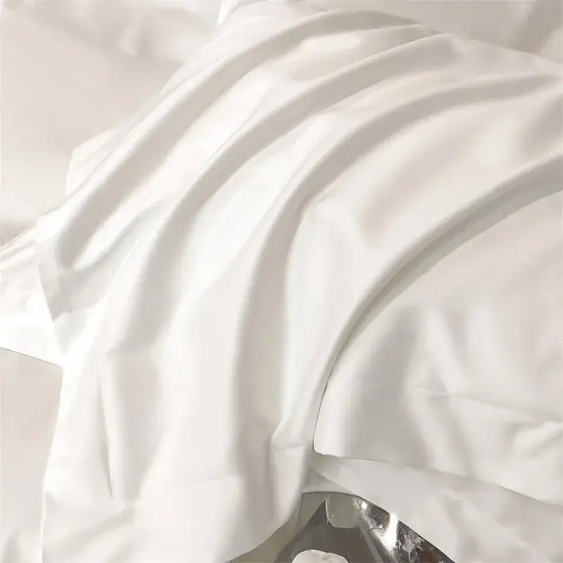 Luxurious beige satin egyptian cotton duvet cover bedroom set