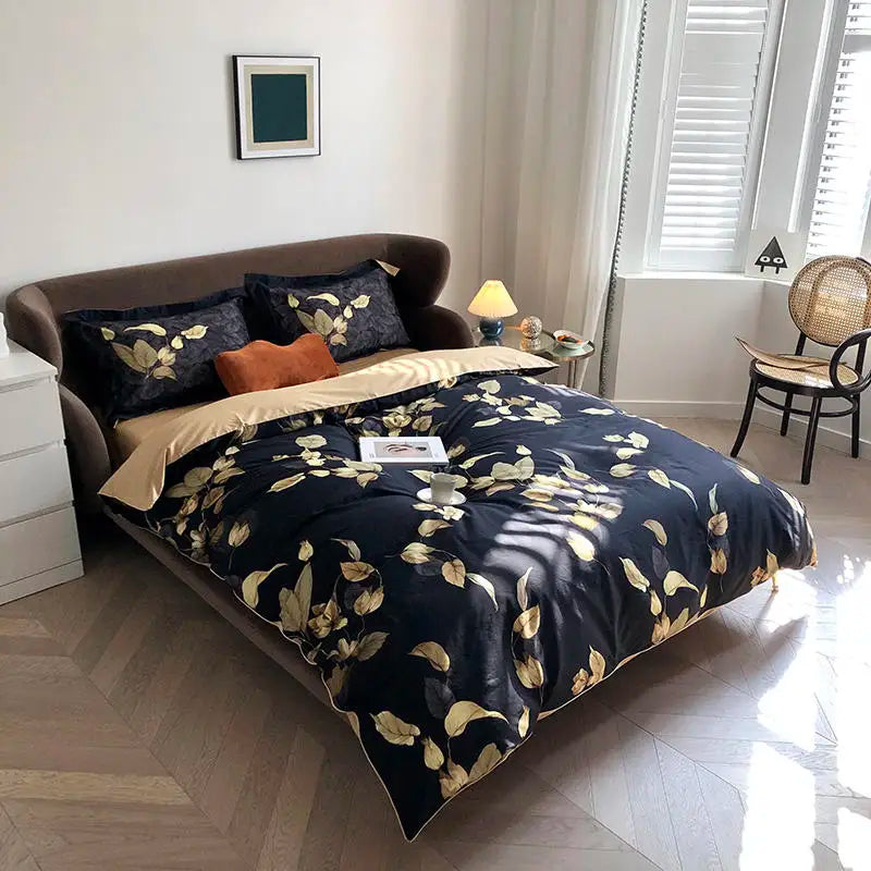 Luxury teal & pink egyptian cotton duvet cover bedroom bedding set