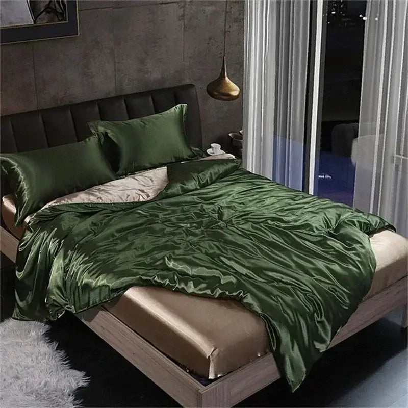 Luxury yellow mulberry silk bedding set bedroom duvet cover