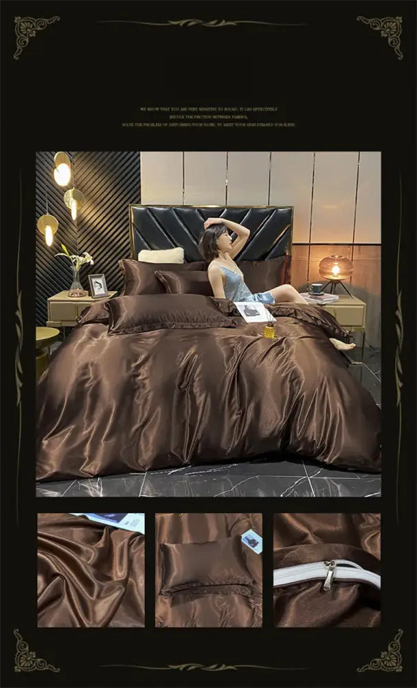 Luxury teal mulberry silk bedding set bedroom duvet cover
