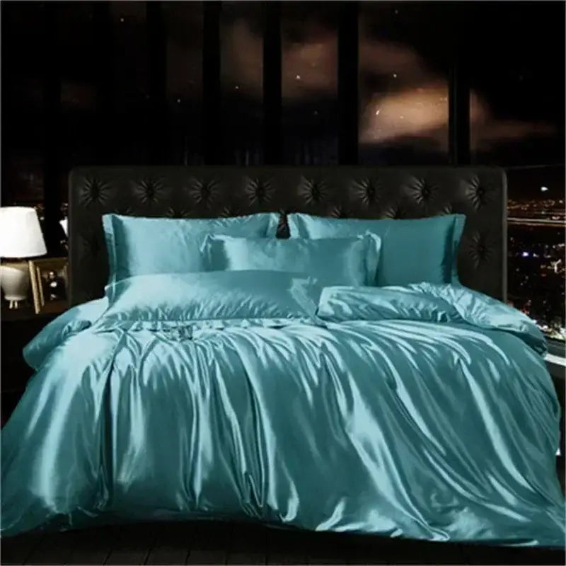 Luxury yellow mulberry silk bedding set bedroom duvet cover