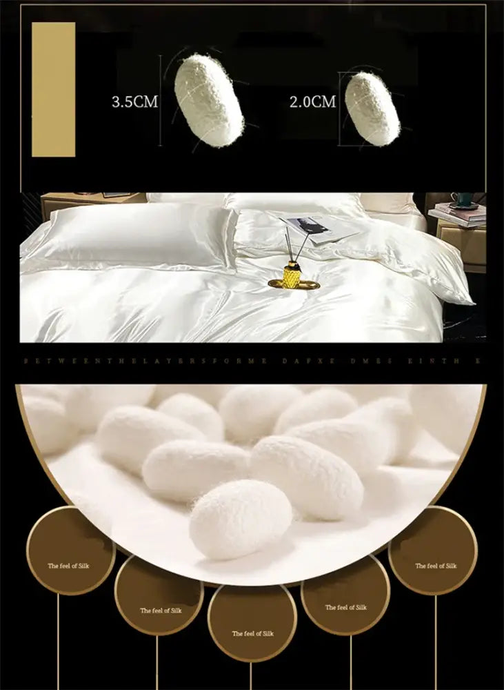 Luxury yellow mulberry silk bedding set bedroom duvet cover