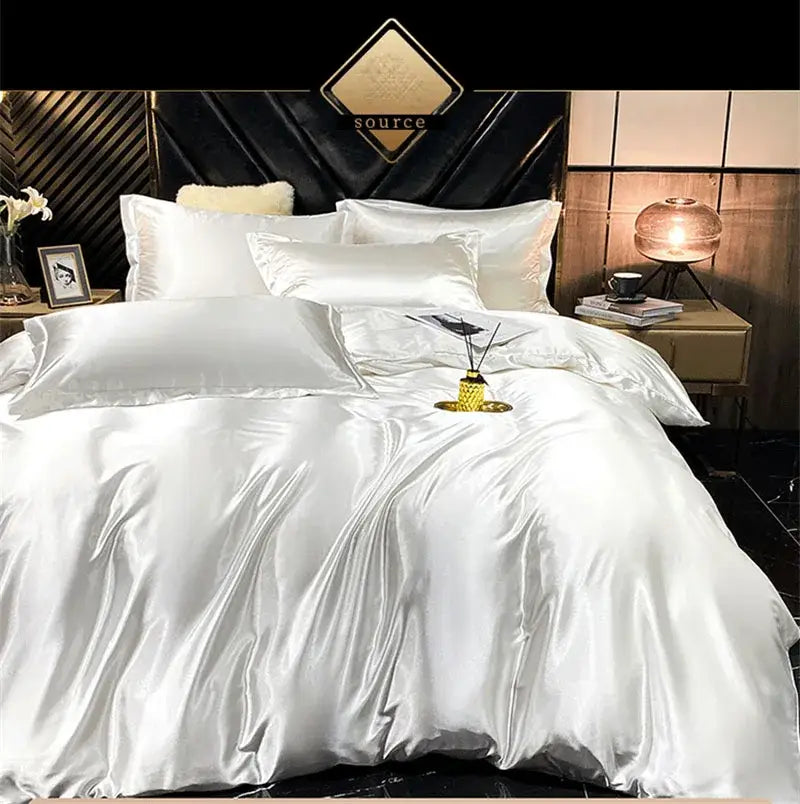 Luxury yellow mulberry silk bedding set bedroom duvet cover