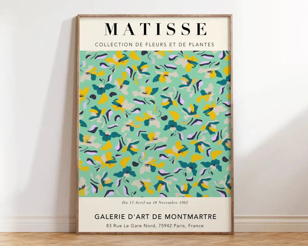 Matisse flower poster pink floral wall art for bedroom or living room