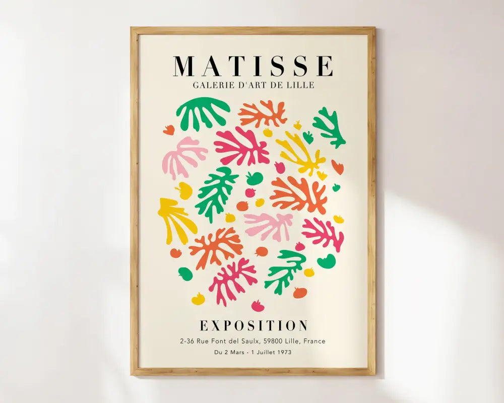 Matisse flower poster pink floral wall art for bedroom or living room