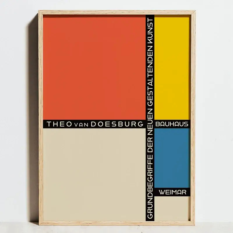 Modern bauhaus exhibition posters black and white living room art