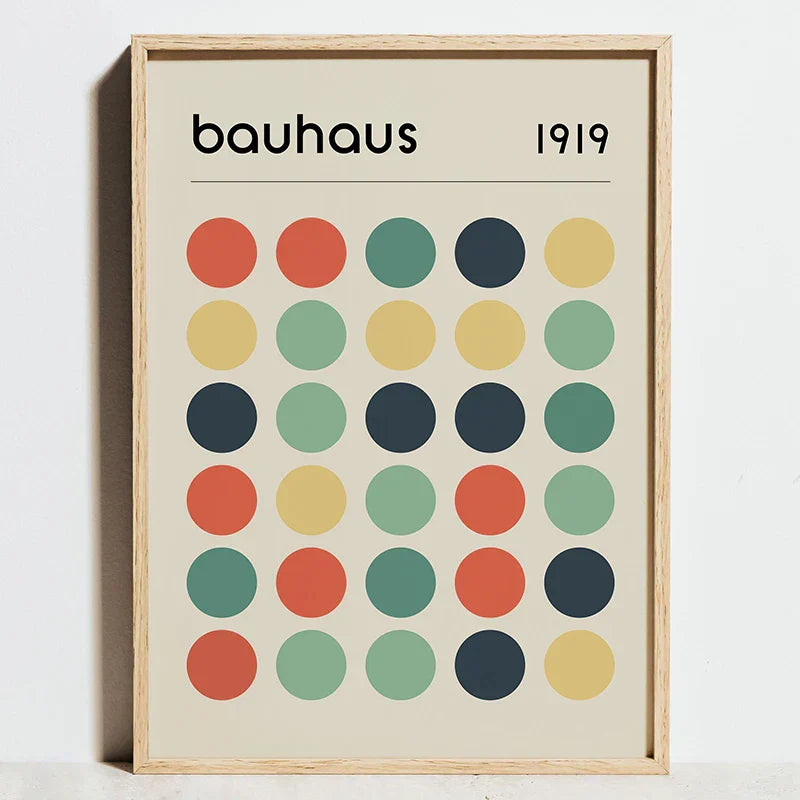 Modern bauhaus exhibition posters black and white living room art