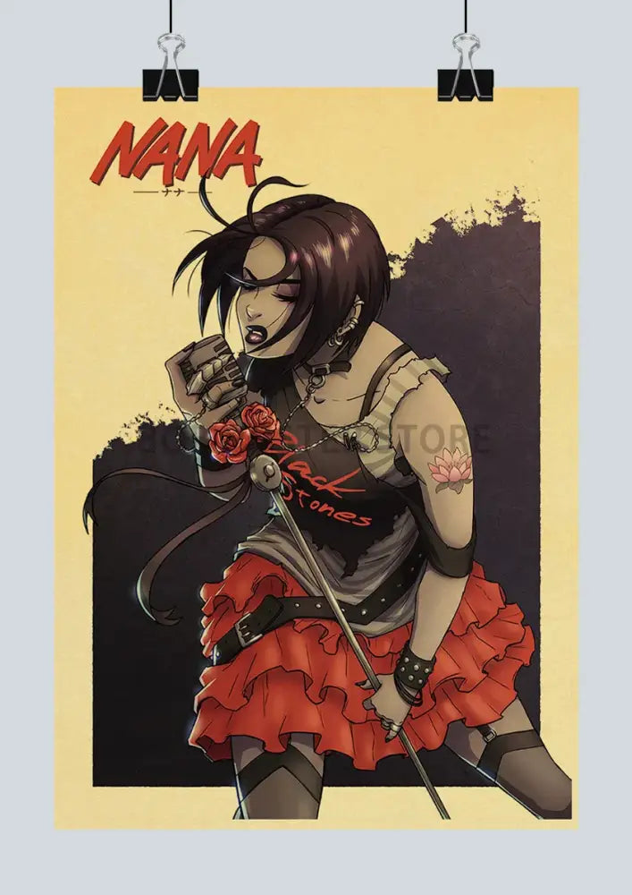Retro orange japan anime nana poster set bedroom wall decor