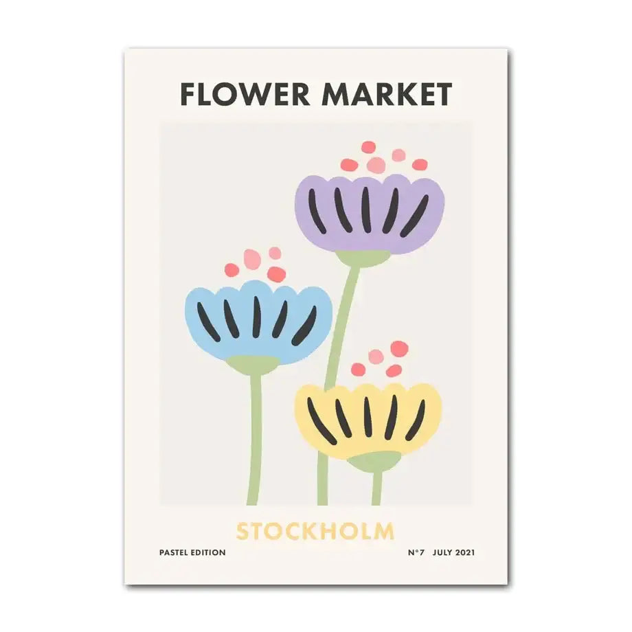 Pastel blue think happy thoughts smiley flower wall art bedroom