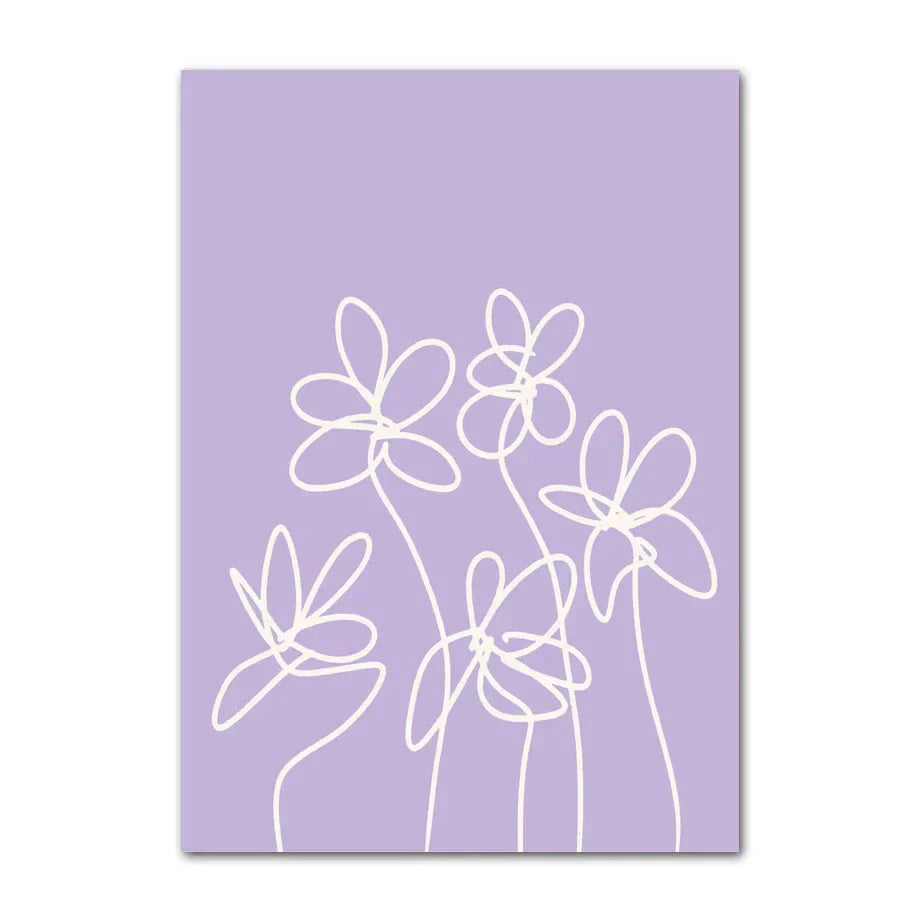 Pastel purple flower take it easy wall art art poster bedroom