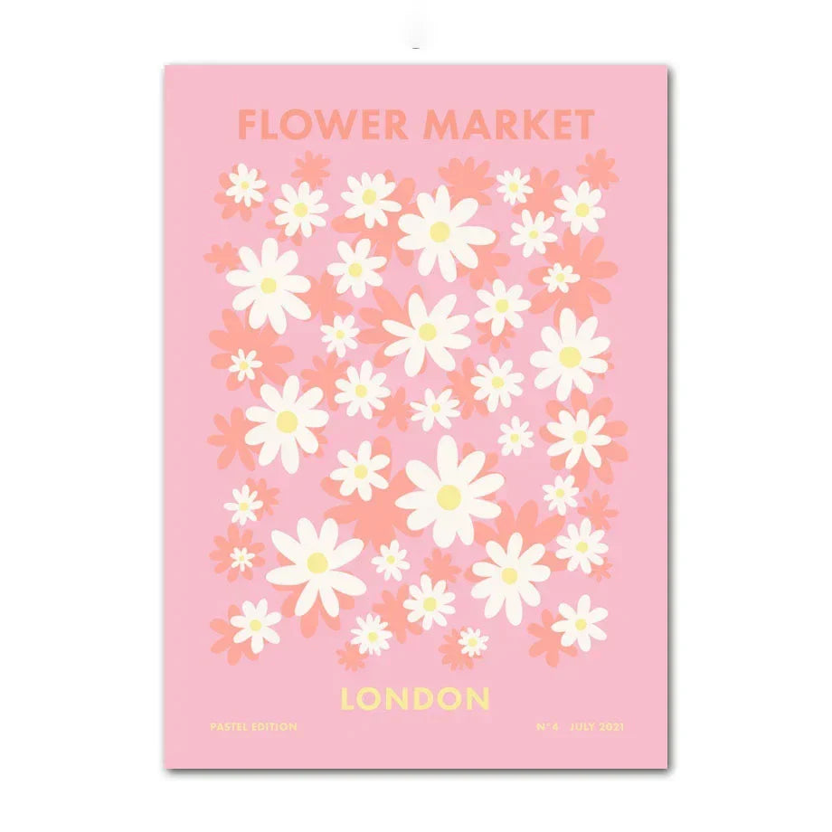 Pastel purple smiley flower wall art canvas – bedroom decor