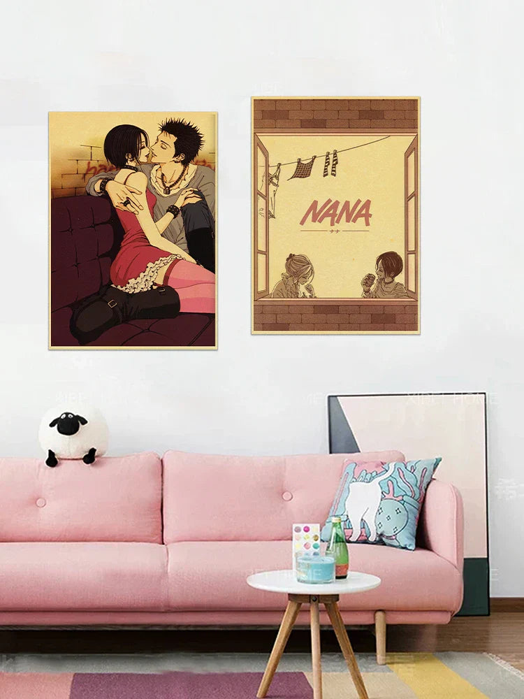Retro anime nana kraft paper poster bedroom wall art