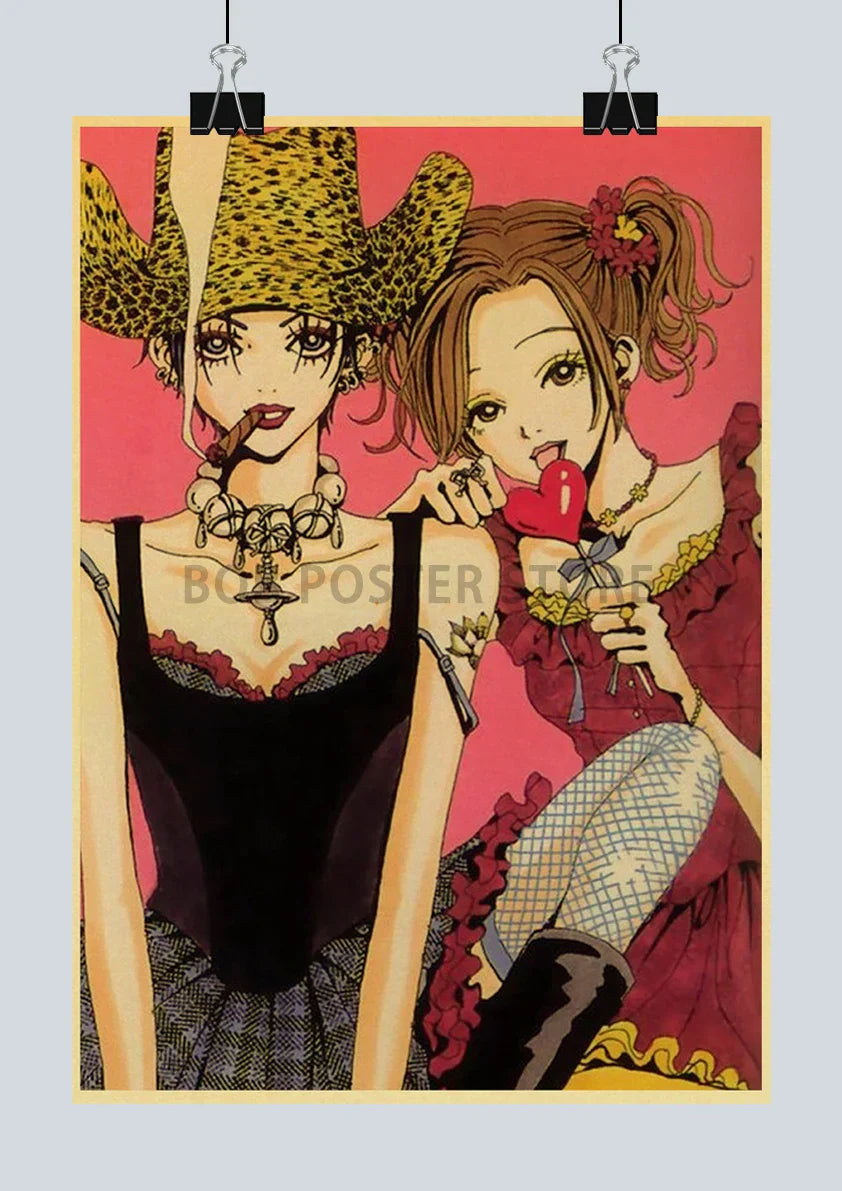 Retro anime nana kraft paper poster bedroom wall decor