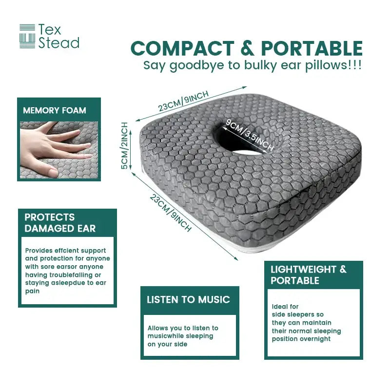 DecorBites™ Comfort Side Sleeper Pillow with Ear Hole for CNH