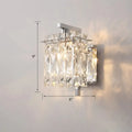 DecorBites™ Contemporary Rectangle Wall Mount Sconce Light with Crystal Shade - Elegant Beveled Design