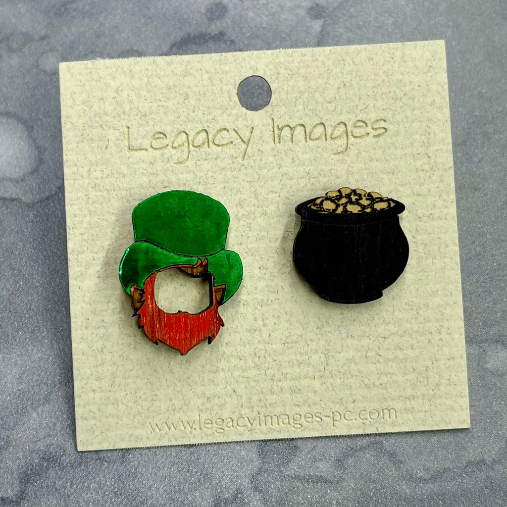 St. Patrick's Day Leprechaun & Pot of Gold Earring Set
