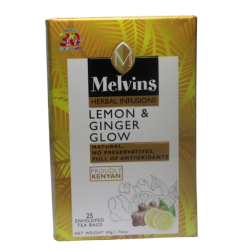 MELVINS LEMON & GINGER TEA BAGS 20'S TAGGED