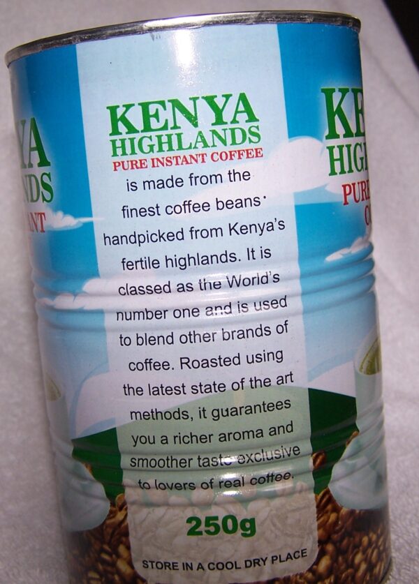 KENYA HIGHLANDS PURE INSTANT COFFEE 250g